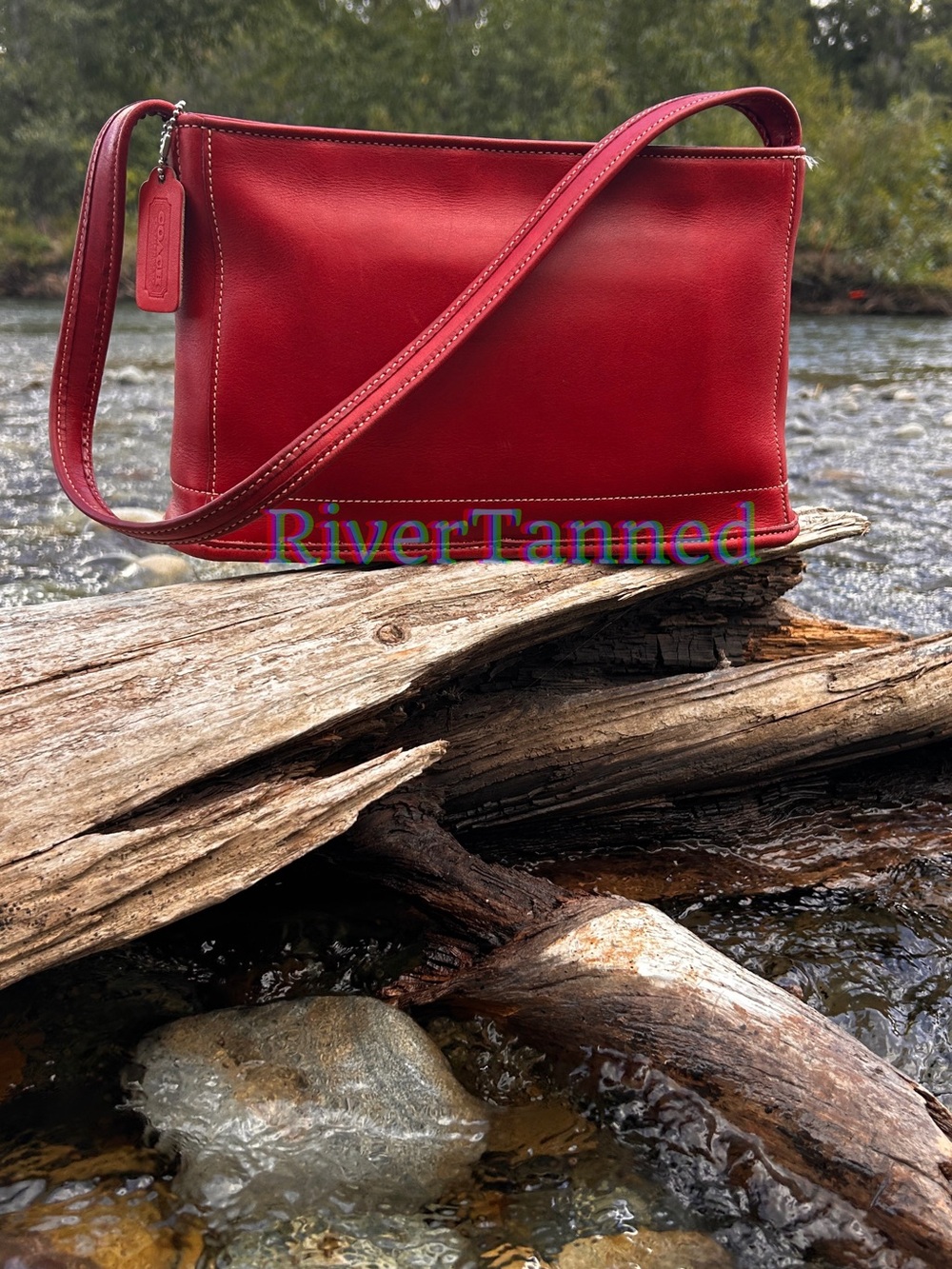 Vintage Coach 9309 Red Bleecker Top Zip Shoulder Bag  Made in the USA 🇺🇸